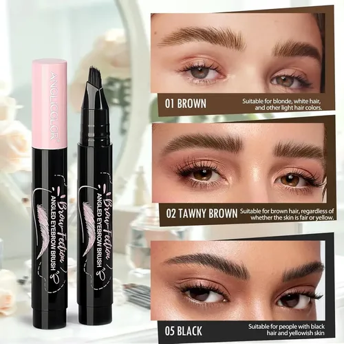 Lápiz De Cejas Resistente Al Agua Con Micrograbado De Unifox Tawny Brown 02