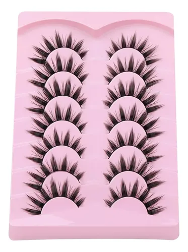 Pestañas Postizas Manga Anime Negras 7 Pares Cosplay