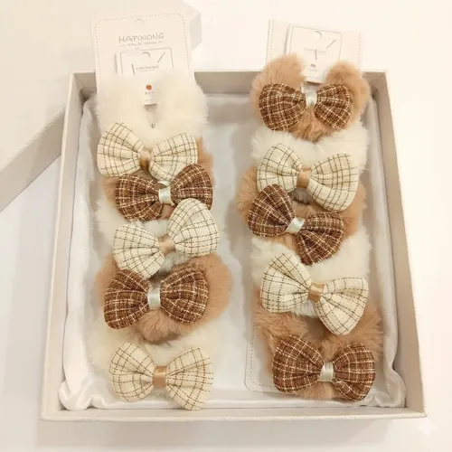 Pack X 10 Colitas Peluche Moño Para Nenas Colores Surtidos