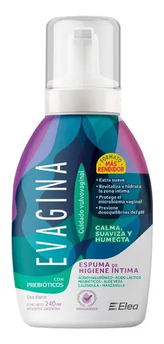 Evagina Espuma De Higiene Íntima 240ml Calma Suaviza Humecta