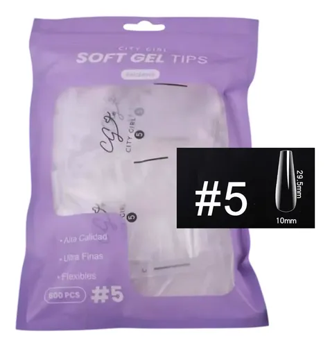 Tips Soft Gel Ballerina (viene Unico Número 5) Transparente