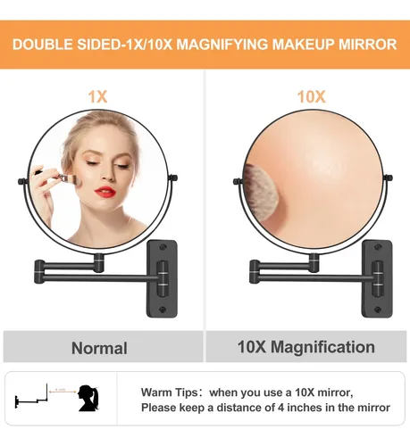 Espejo De Maquillaje Con Aumento Montado En Pared Ffowcye 8