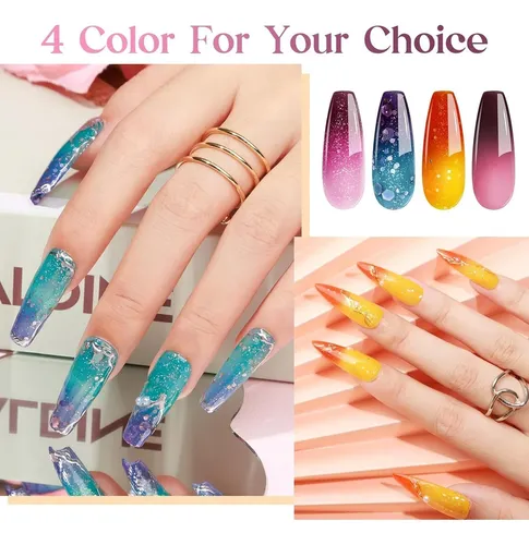 Gel Cambia De Color Mizhse 4pcs 10ml Set Uñas