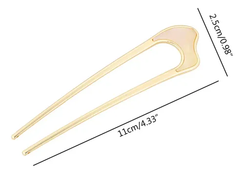 Pinza Para El Pelo En Forma De U De Metal Minimalista (1 #mo Glossy Gold