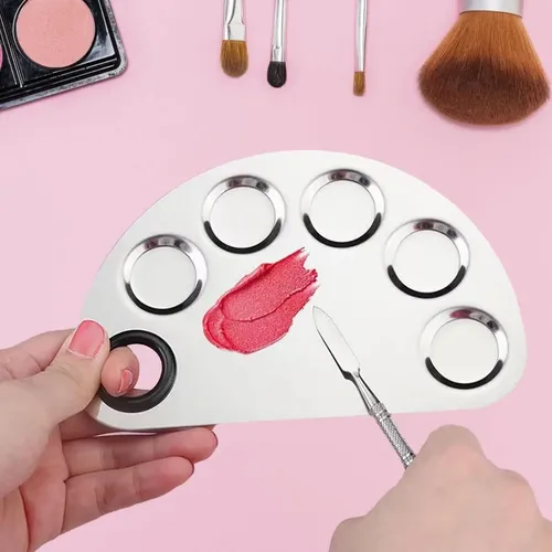Paleta De Maquillaje De Acero Inoxidable, Paleta De Mezcla