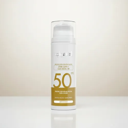 Idraet Protector Solar Fps 50 Con Color Medium Beige X 50ml.
