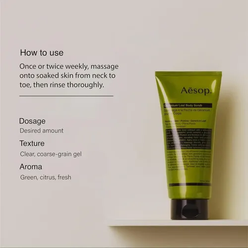 Limpiador Y Exfoliante Corporal Aesop Hoja De Geranio 478ml