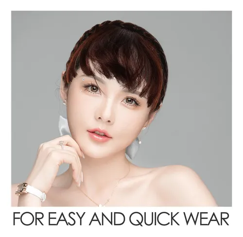 Diadema Trenzada De Cabello Humano, Peluquín De Aspecto Natu