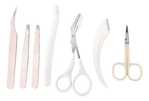 Kit De Viaje For Cejas, 7 Piezas, Recortadora, Portátil Y .