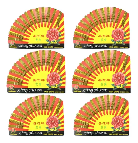 Pack X 6 Blisters Invisibles Hebillas De Pelo Clip Rubio