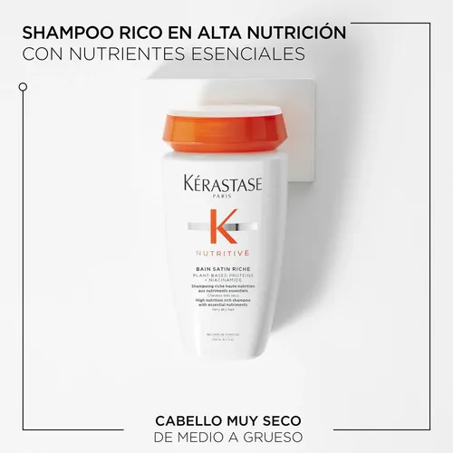 Bain Satin Riche Shampoo Nutrición Profunda Pelo Seco 250ml