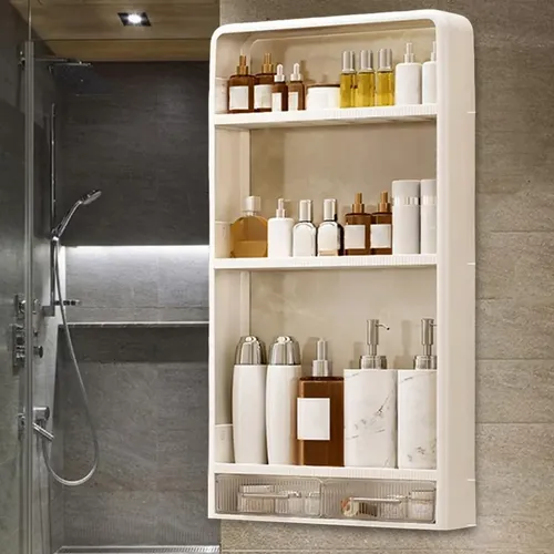 Estante De Baño Colgante Montado En La Pared 40x10x70.5cm