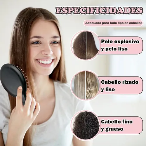 & 8 Mini Cepillos Peines Cabello De Peluquer Para Desenredar