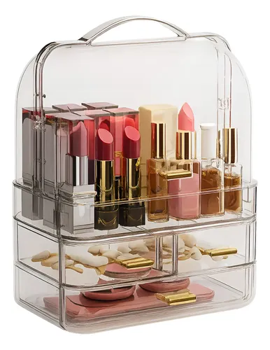Organizador De Cosméticos Transparente Con Tapa Y Cajones