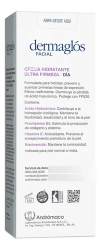 Crema Facial Dermaglós De Día Ultra Firmeza X 50 G