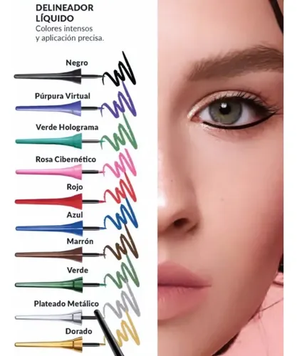 Delineador Líquido Para Ojos Color Trend Avon Acabado Mate Color Negro