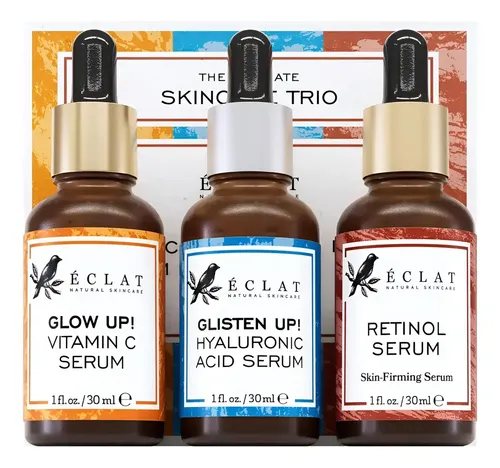 Set De Sueros Faciales Eclat Skincare Con Vitamina C Y Retinol
