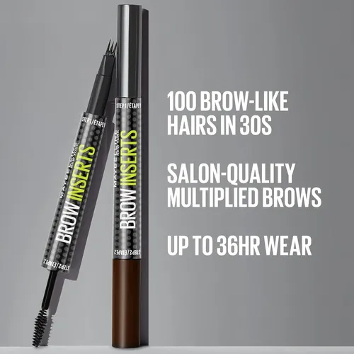 Maybelline Brow Inserts 2 En 1 Lápiz De Cejas Y Gel Negro