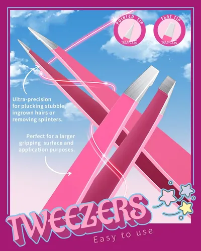 Eyebrow Tweezers Set Tsmaddts 6 Pcs For Women W/ Scissor & B