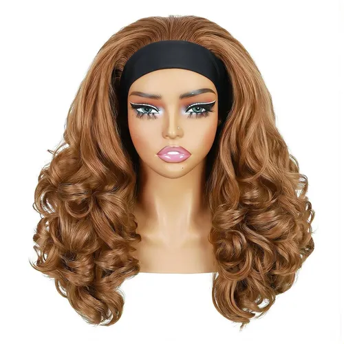 Cabello Ondulado Peluca Con Diadema Para Fiestas Y Eventos S
