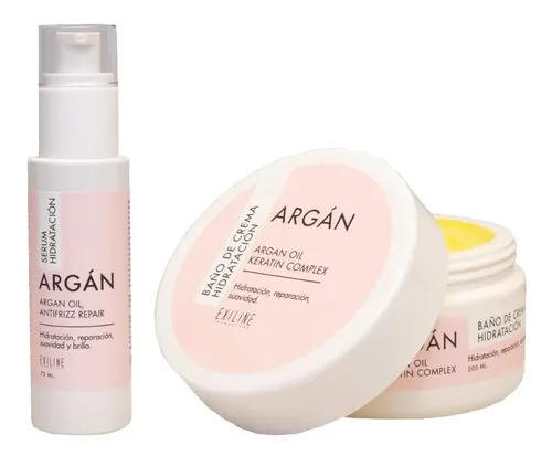 Serum + Baño De Crema Argan Oil Anti Frizz Exiline Keratin