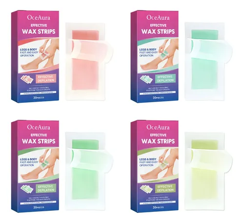 4x Tiras De Cera Depilatoria Aroma A Rosa, Depilación Suave