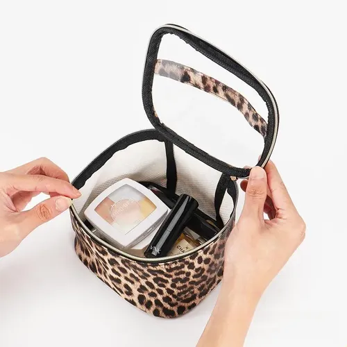 Waterproof Makeup Bag With Leopard Print