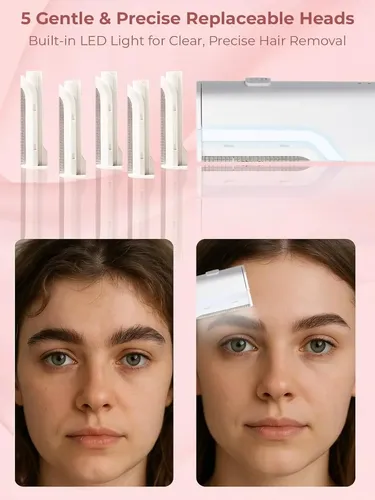 Depiladora Facial Eléctrica Recargable 3 Velocidades Led