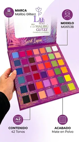 Paleta De Sombras Profesional 42 Colores Mate Alto Pigmento
