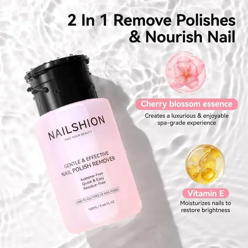 Quitaesmalte Sin Acetona Nailshion Cherry Blossom 5.46 Oz