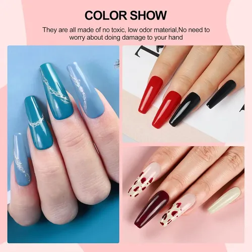Kit Gel Uñas 35 Colores Uv Profesional Con Base Y Top Coat