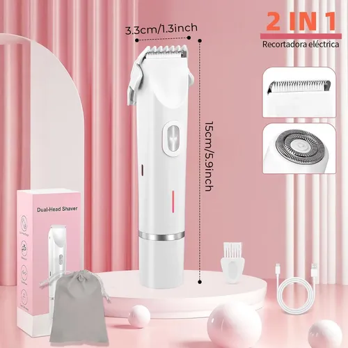 2 En 1 Rasuradora Eléctrica Mujer, Depiladora Facial Mujer