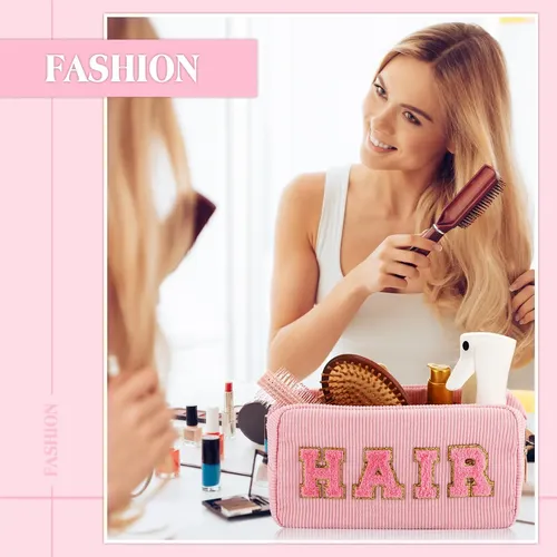Bolsas De Maquillaje Kajaia Preppy Chenille Letter Bag, 4 Un
