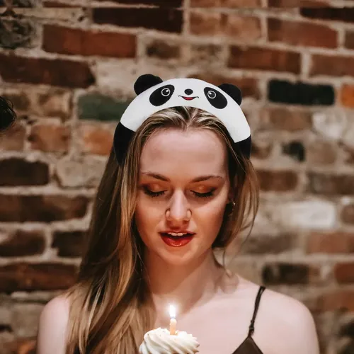 Diadema Pelo De Peluche Panda, Banda Cabello Niñas Y Mujeres