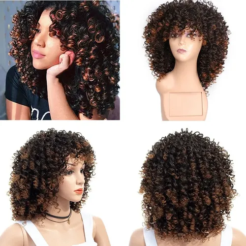 – Hort Afro Rizado Mix Gris Peluca De Pelo / Brown