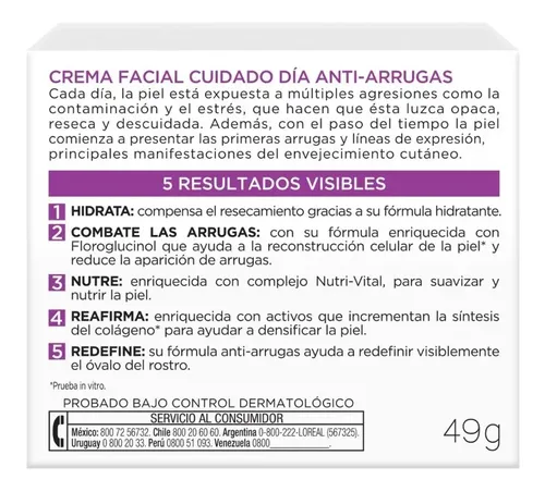 Loreal Hidra Total 5 Antiarrugas Crema Con Colageno +35 50ml