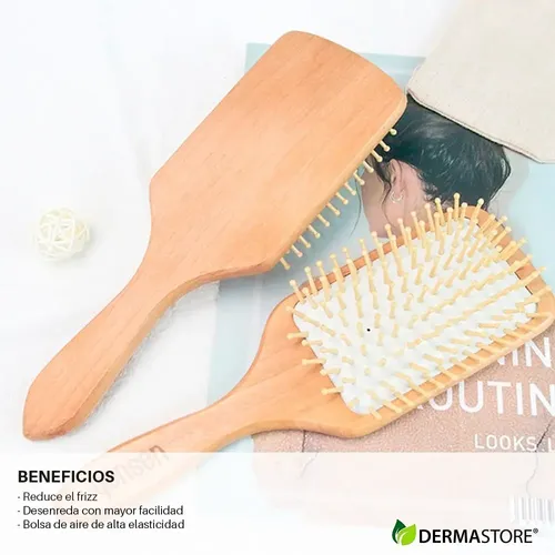 Cepillo De Pelo Madera Natural Ecológico Antifrizz Cabello