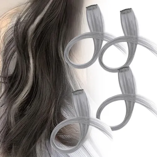 4 Pelucas Teñidas De Orejas Colgantes, Pelucas De Pelo Gris