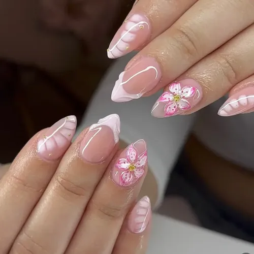 Xw. Aflorish- Floral 3d Rosa Francés