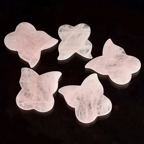 J/ Jade Gua Sha Mariposa Cuarzo Rosa Masaje Facial
