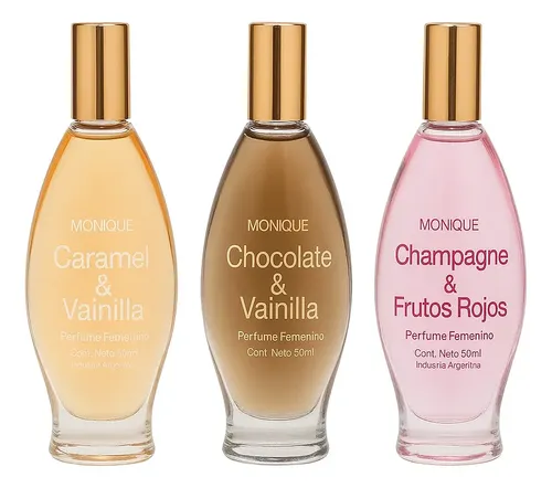 Perfume Femenino Champagne+ Caramel+ Chocolate 50ml Monique