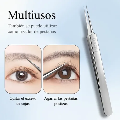 Pinzas Puntos Negros Ultrafina Precisión Acero Cejas Plateado Blackhead