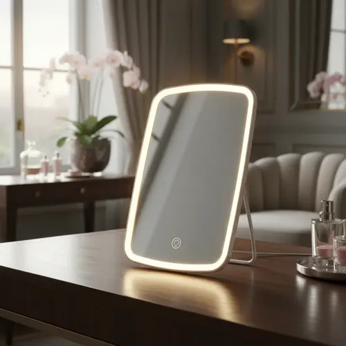 Espejo Rectangular Led Táctil Poratil Calido Frio Neutro Usb