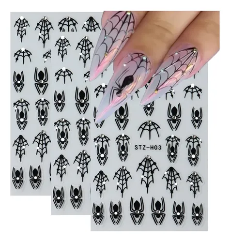 Pegatinas Para Decoración De Uñas Teilihai Halloween Black S