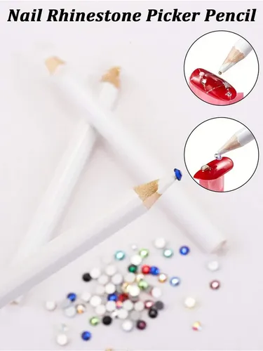 Lápices De Uñas Blancos Con Puntos Para Esmalte De Uñas (paq