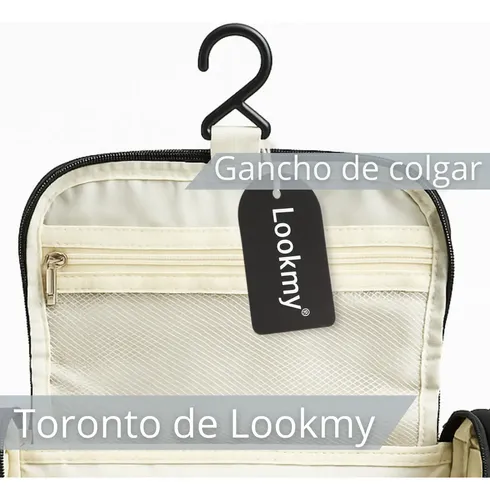 Neceser De Colgar Con Percha Negro Lookmy | Organizador De Cosméticos Y Maquillaje Para Viaje |