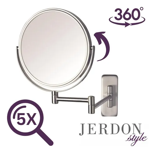 Espejo De Maquillaje Jerdon De Pared Con Aumento De 5 Aument