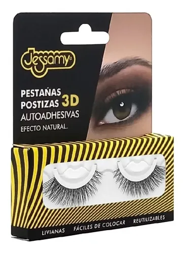 Pestañas Postizas Autoadhesivas 3d S/ Pegamento Jessamy P229