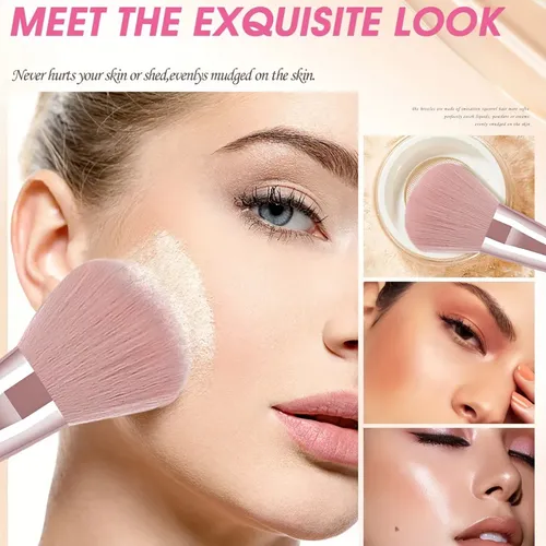 Kit De Maquillaje Rosa Hghdbt De 70 Piezas, Brochas Suaves Y