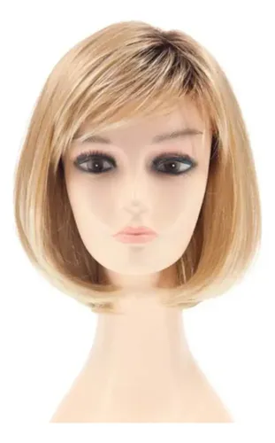 Peluca De Fiesta Girl, Color Dorado Natural, Pelo Corto